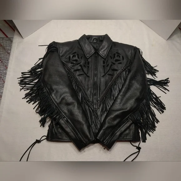 Vintage Rose authentic leather jacket SMALL size